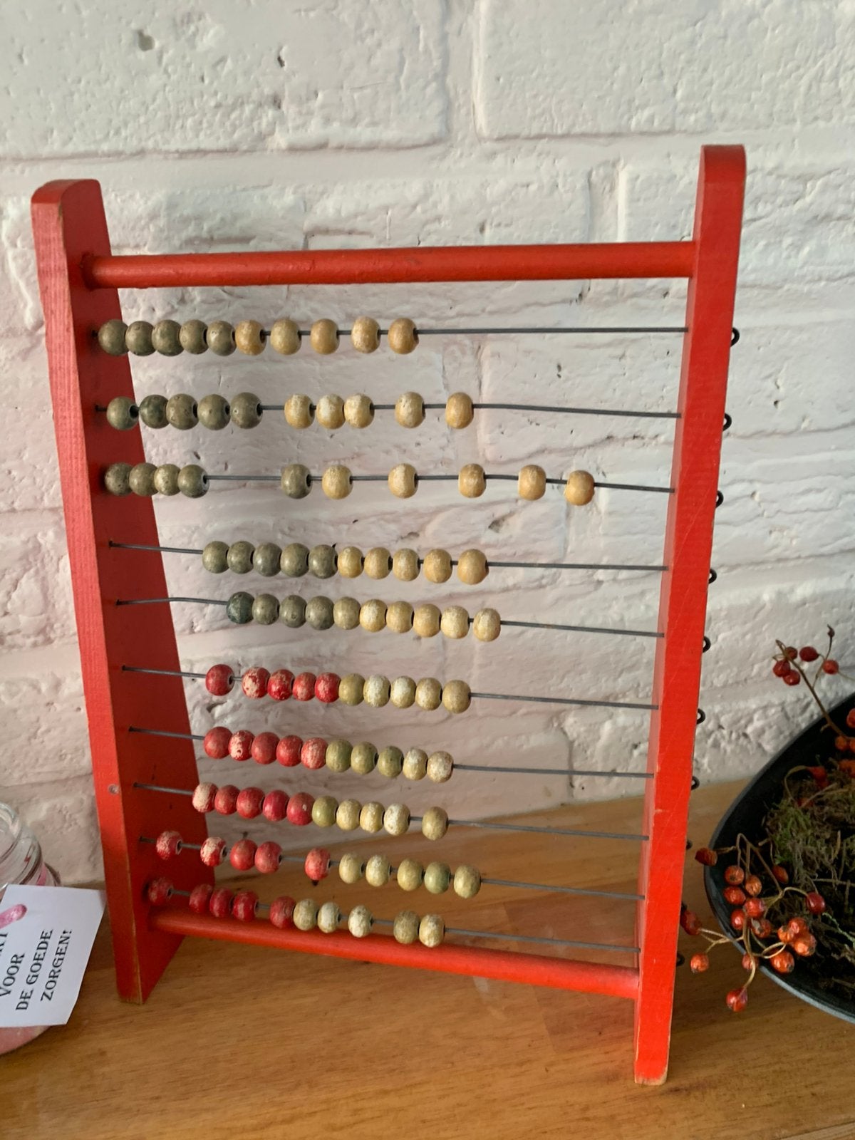 Oud teltaam met houten ‘kralen’ jaren 40, Ophalen of Verzenden