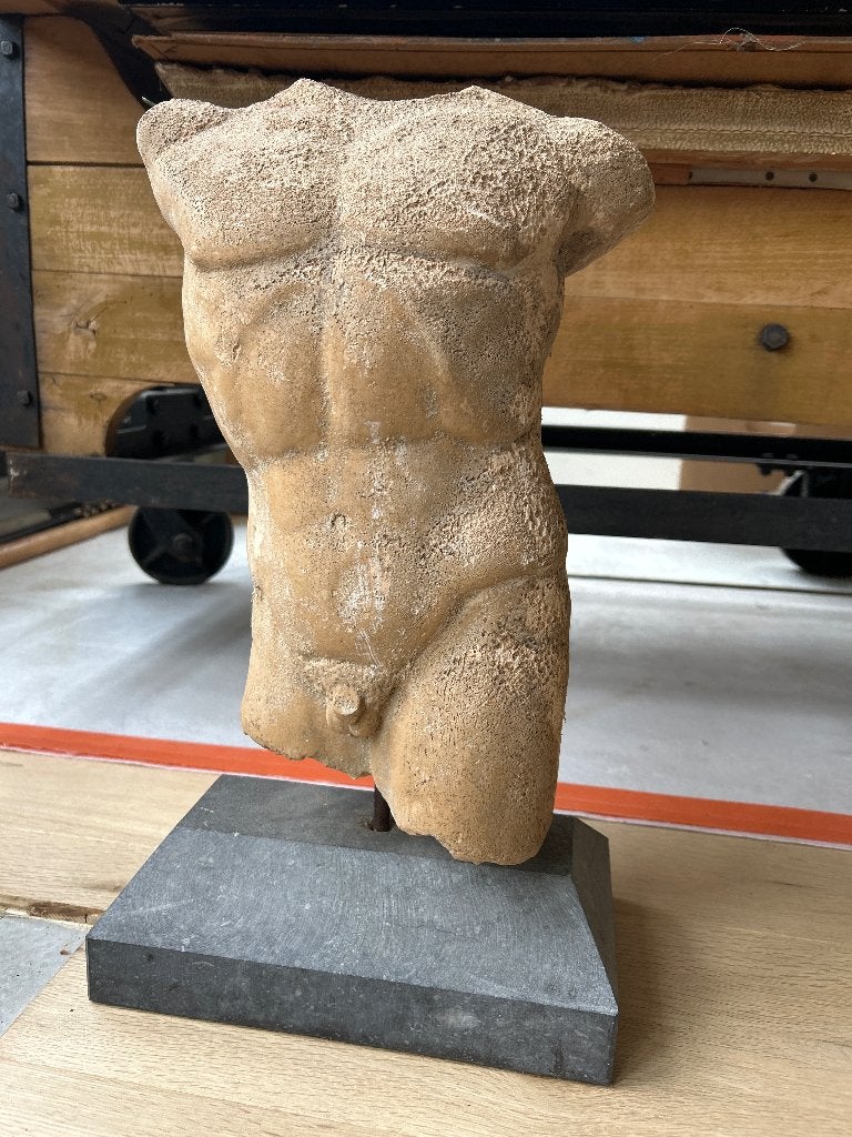 Torso man, Ophalen, 20 - 50 cm, Handgemaakt, Beeld