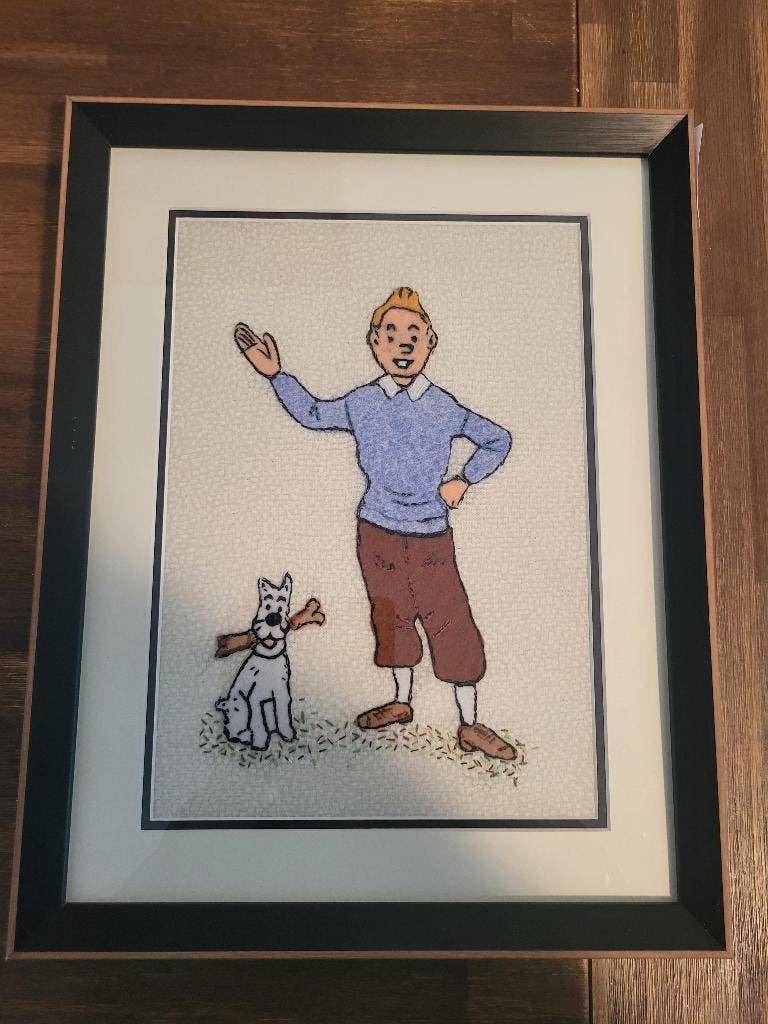 Ingelijste kuifje, Ophalen of Verzenden, Zo goed als nieuw, Wanddecoratie