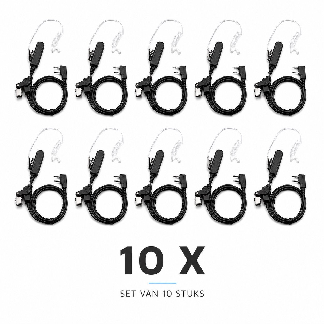 10 Stuks - Portofoon Oortjes voor Baofeng & Kenwood (2-pins), Verzenden, Nieuw, 2 to 5 km, Toebehoren
