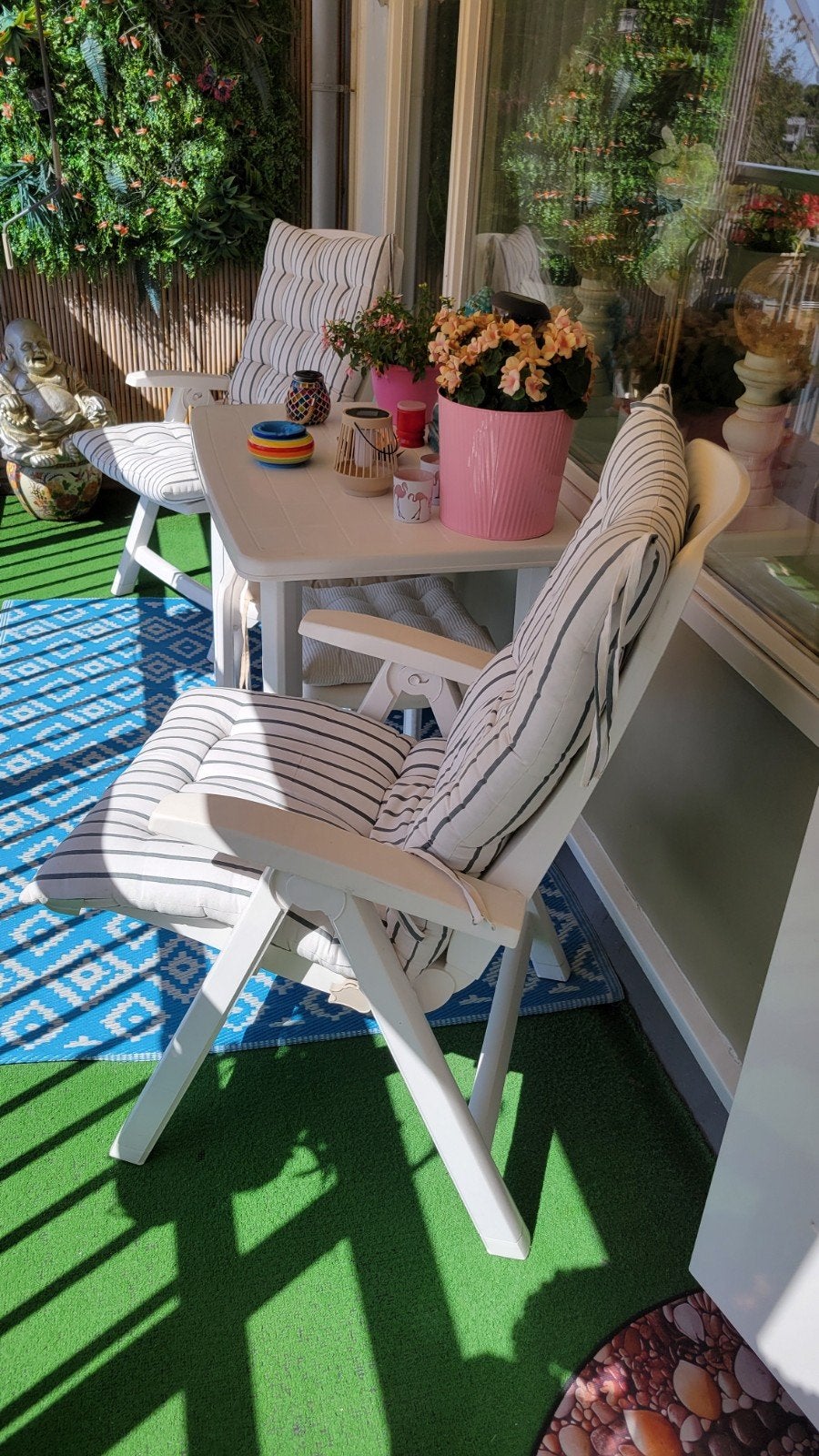 tuinstoelen en tafel, Ophalen, Gebruikt, Kunststof