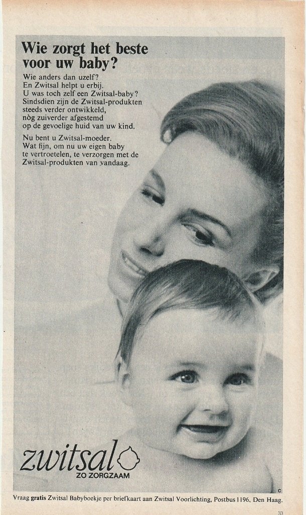 Retro reclame 1966 Zwitsal wie zorgt het best voor uw baby, Verzenden, Overige typen