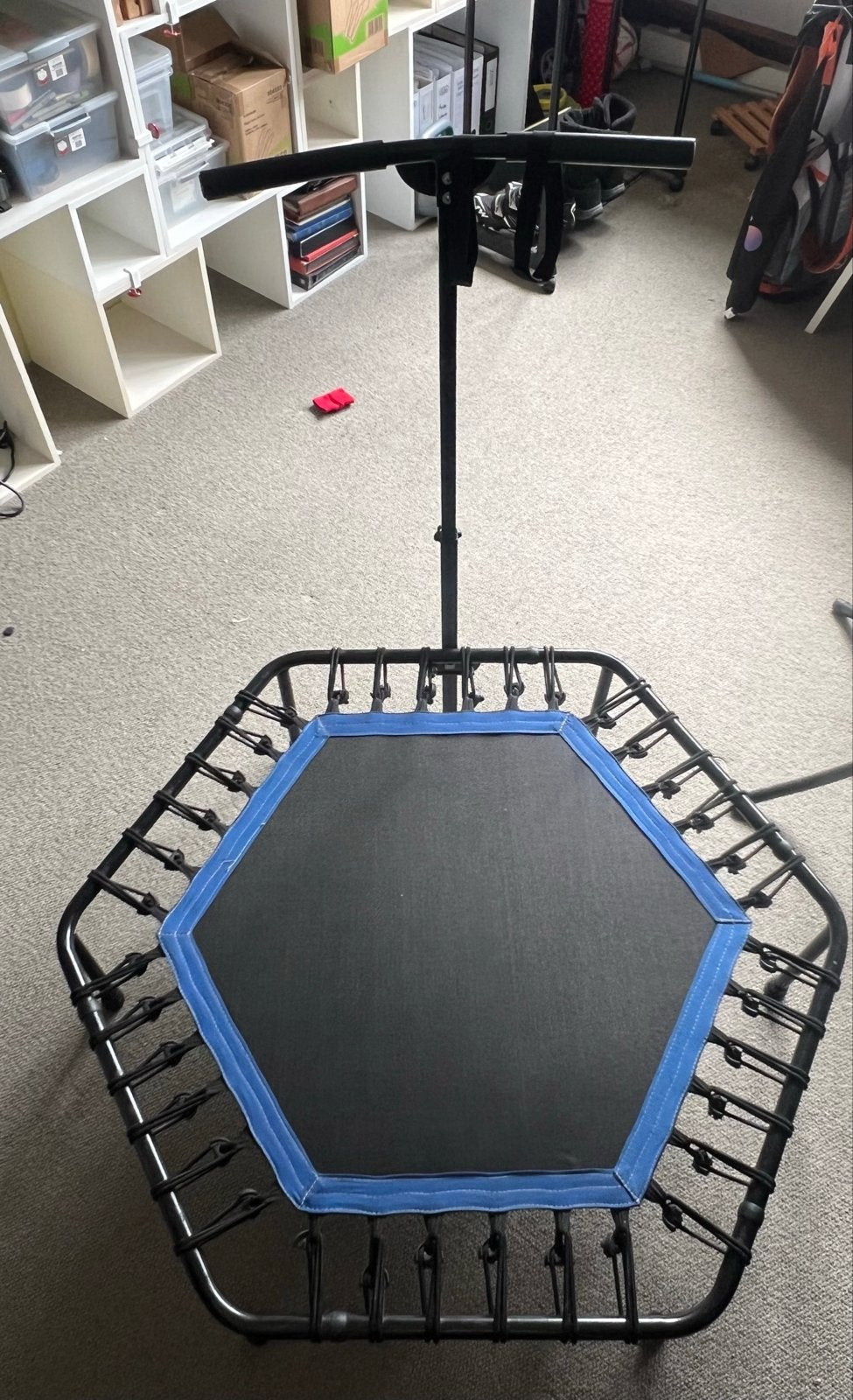 Fitness mini trampoline met verstelbare Handgreep, Ophalen, Zo goed als nieuw