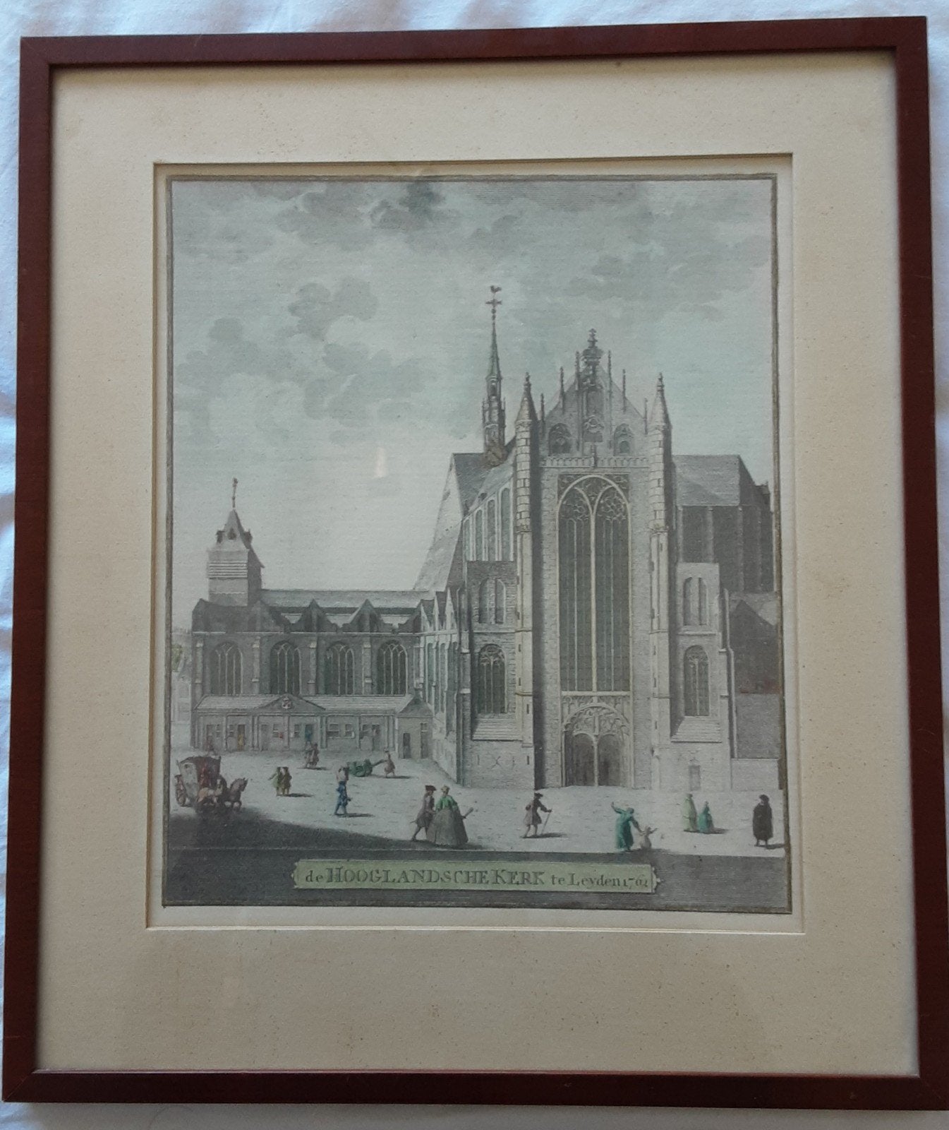 Hooglandsche kerk Leyden, Antiek en Kunst, Religie, Ophalen of Verzenden, Gravure, 33 cm