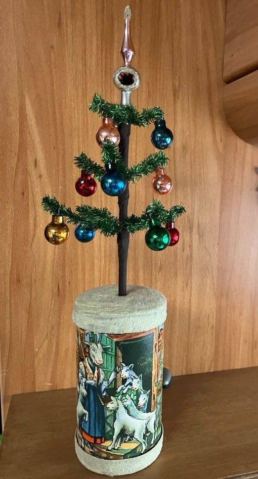 Oud kerstboompje candy container, Ophalen of Verzenden