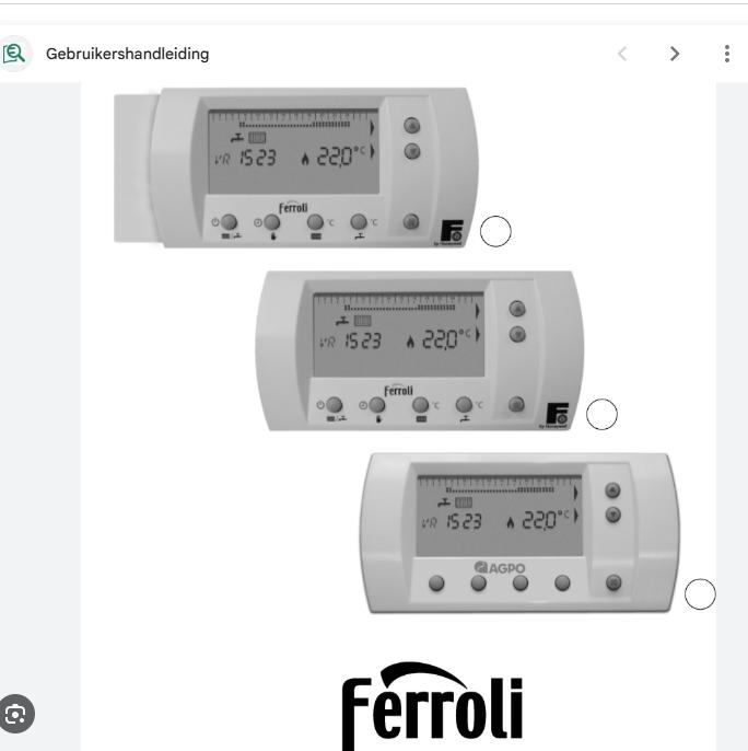 Ferroli ventilator en Ferroli thermostaat, Ophalen, Minder dan 30 cm, Overige typen, Nieuw