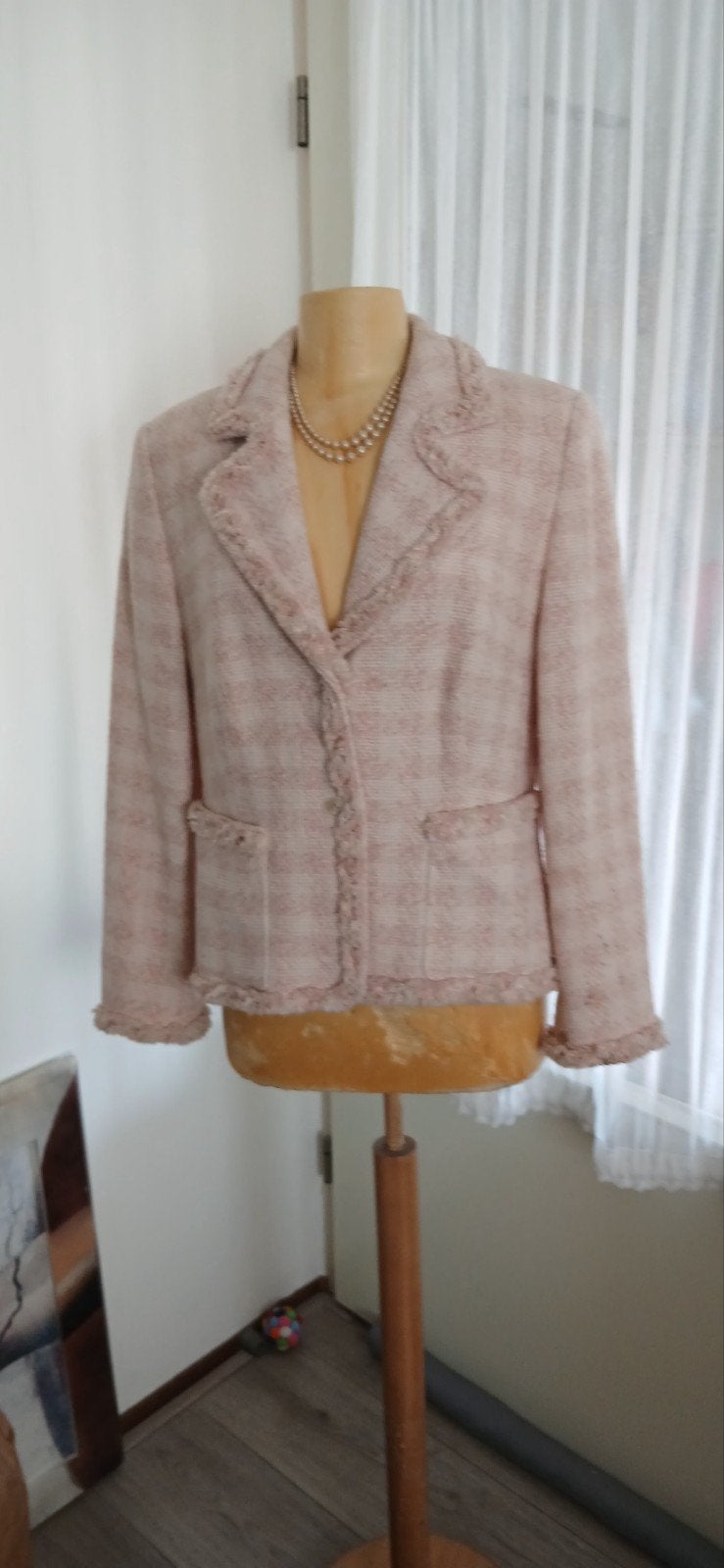 ALBA MODE. Leuk jasje roze wit mt 42 merk is gevoerd, Kleding | Dames, ALBA MODE, Overige kleuren, Verzenden, Maat 42/44 (L)