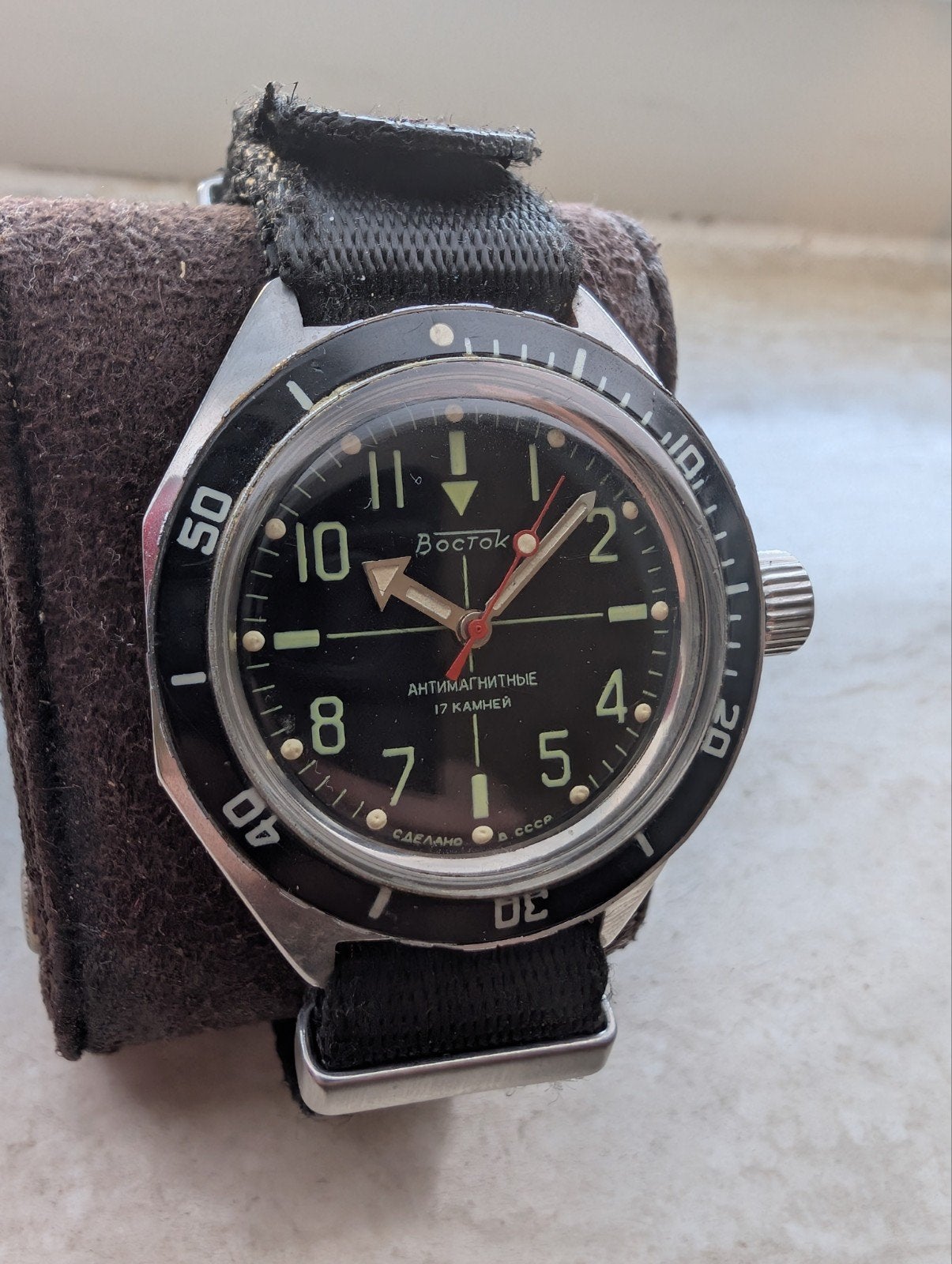 Vintage Vostok Polshorloge - Amfibia, Overige merken, Gebruikt, Polshorloge, Overige materialen