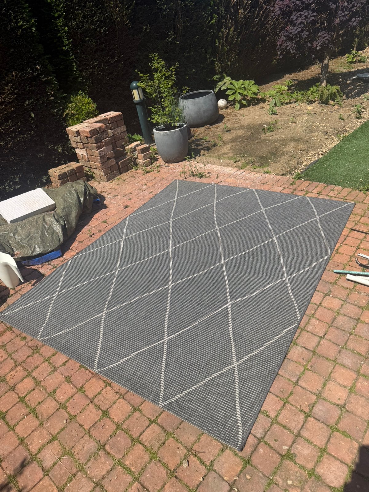 buitenkleed  VTwonen grijs-wit, Ophalen, 150 tot 200 cm, Zo goed als nieuw, 150 tot 200 cm
