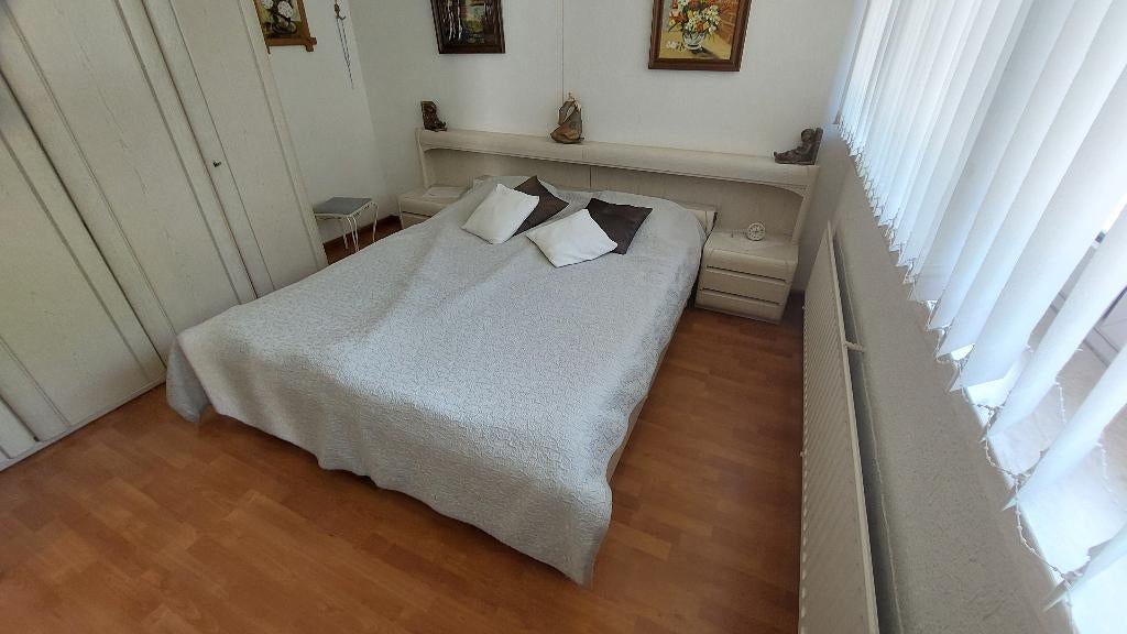 Witte slaapkamer compleet kast twee persoonbed gratis, Ophalen, Gebruikt, Wit, Tweepersoons