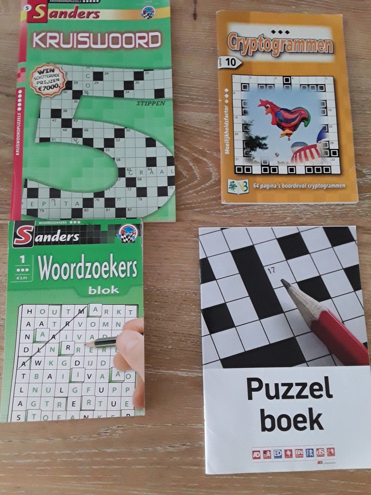 Puzzelboeken: Kruiswoord, Woordzoekers, Cryptogrammen, Ophalen of Verzenden, Minder dan 500 stukjes, Nieuw, Puzzelboek