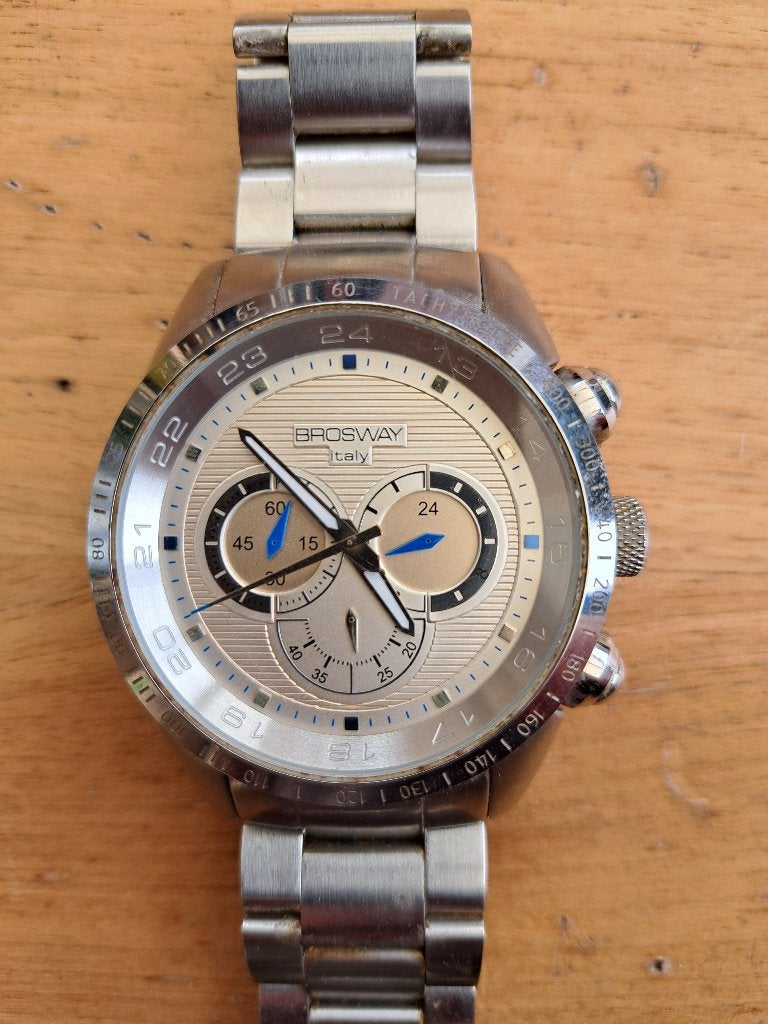 Heren horloge BROSWAY, Sieraden, Tassen en Uiterlijk, Horloges | Heren, Overige merken, Staal, Gebruikt, Staal