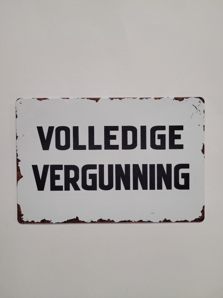 Volledige Vergunning reclamebord van metaal wandbord deco, Info@deconoord.nl, Deco Noord, Nieuw, Ophalen of Verzenden