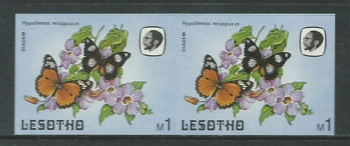 LESOTHO 1984 1M. Vlinder op Bloem ongetand Paartje, VARIETY, Verzenden, Postfris, Dier of Natuur