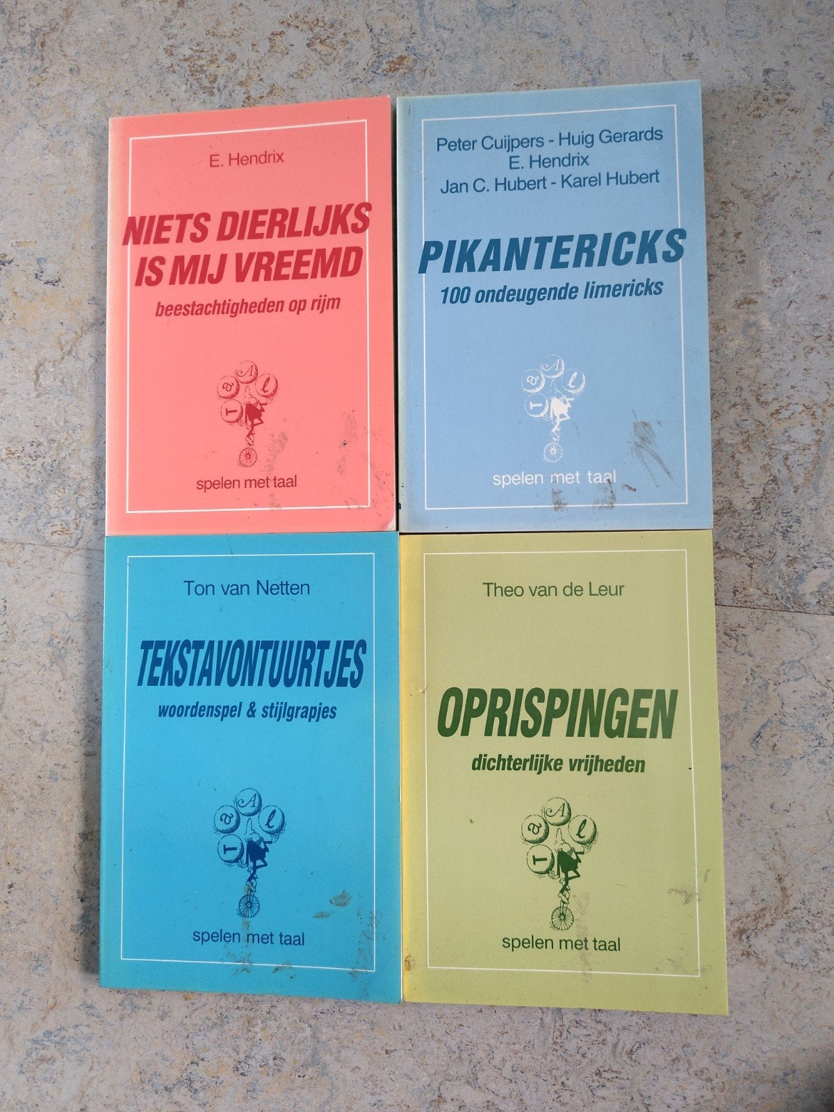 4x Spelen met Taal: Humoristische Boekenbundel, Boeken, Ophalen of Verzenden, Gelezen, E. Hendrix, Peter Cuijpers, Ton van Netten, Theo van de Leur