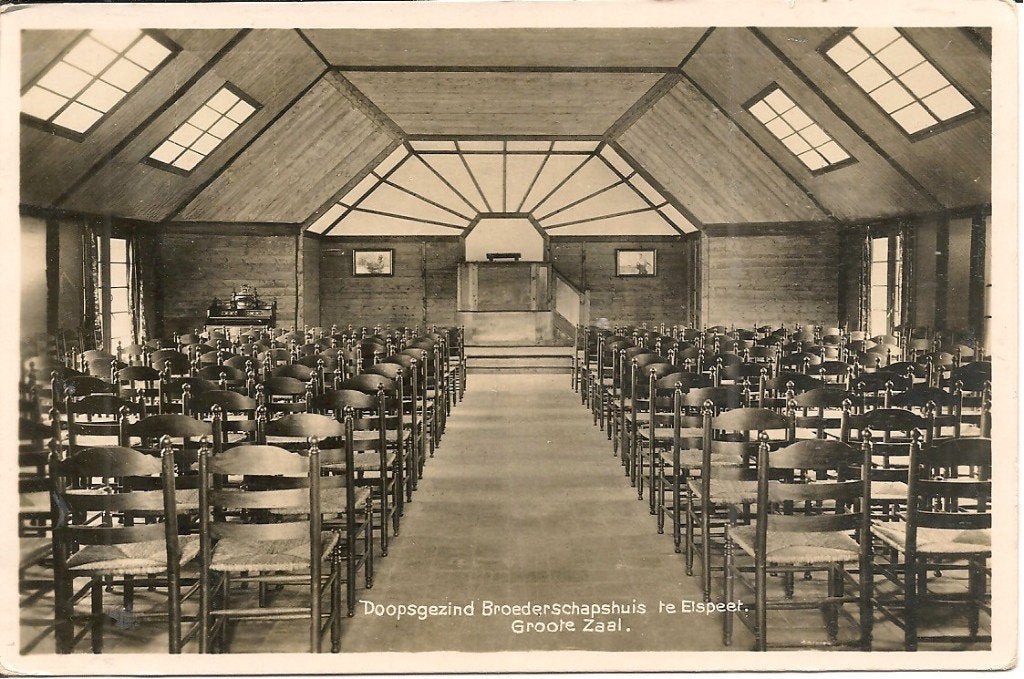 Oude Ansichtkaart Doopsgezind Broederschapshuis Elspeet, Verzamelen, Ophalen of Verzenden, 1920 tot 1940, Ongelopen, Gelderland