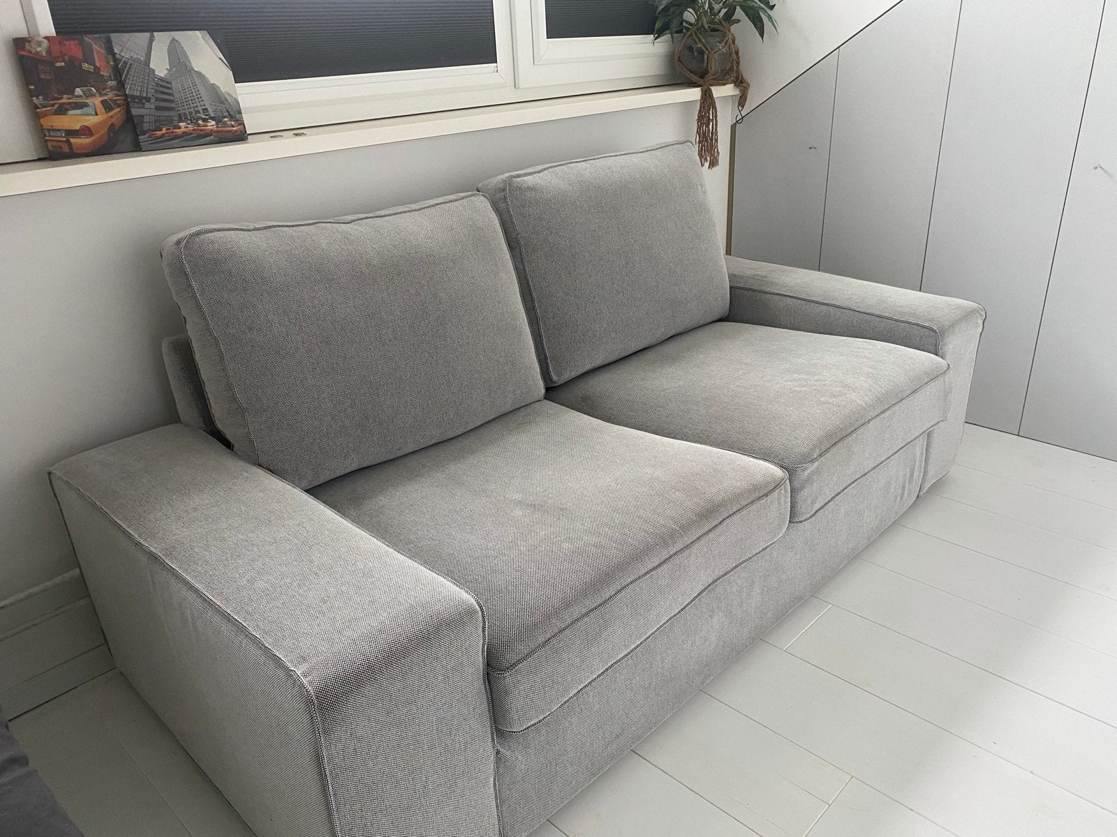 Ikea kivik tweepersoonsbank - Grijs, zo goed als nieuw, Ophalen, 150 tot 200 cm, Tweepersoons, 75 tot 100 cm