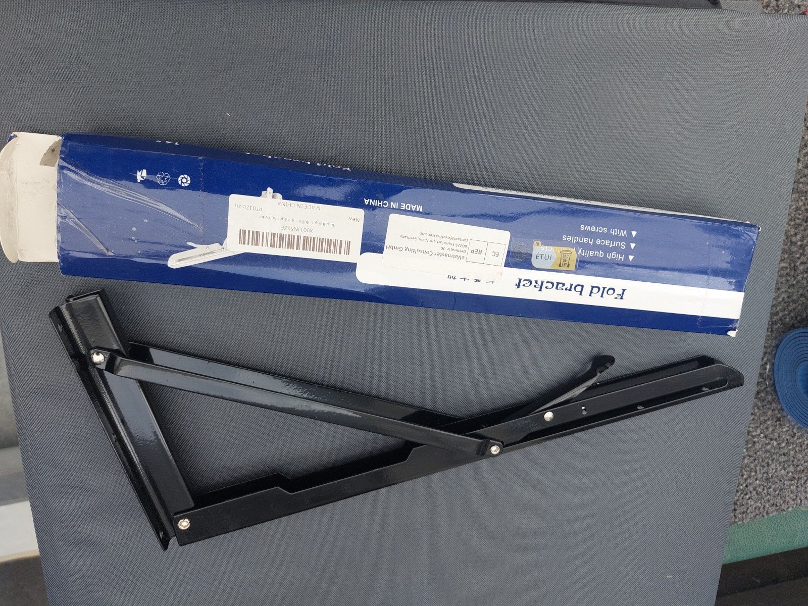 Opvouwbare plankdrager - Zwart metaal, Doe-het-zelf en Verbouw, Ophalen, Nieuw, 250 mm of meer, Overige typen