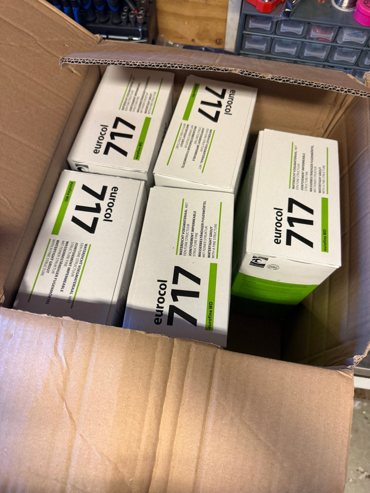 5x Forbo Eurocol 717 voegmortel zilvergrijs 4 kg – ongeopend, Ophalen, Zo goed als nieuw