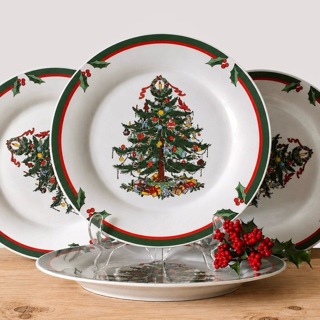 Set van 4 Siaki Candleglow & Holly Dinerborden, Overige merken, Vintage, Ophalen of Verzenden, Zo goed als nieuw