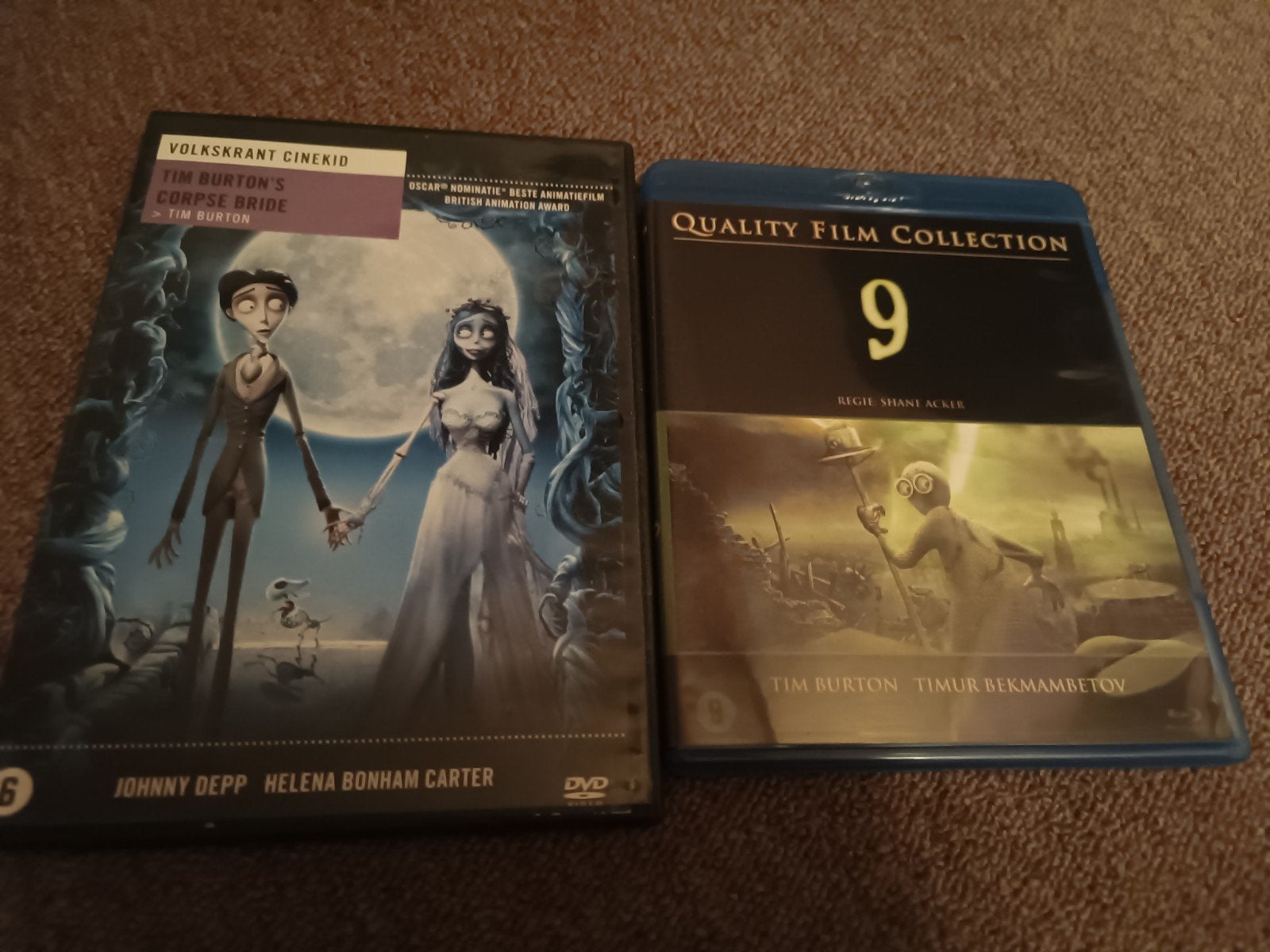 2 Tim Burton films: Corpse Bride (DVD) & 9 (Blu-ray), Nederlands, Ophalen of Verzenden, Film, Vanaf 6 jaar