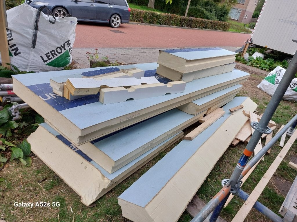 Unilin Usystem Roof SW Light SK Dakplaten 160mm ca 12m, 10 tot 15 m², 12 cm of meer, Zo goed als nieuw, Hardschuim (Pir)
