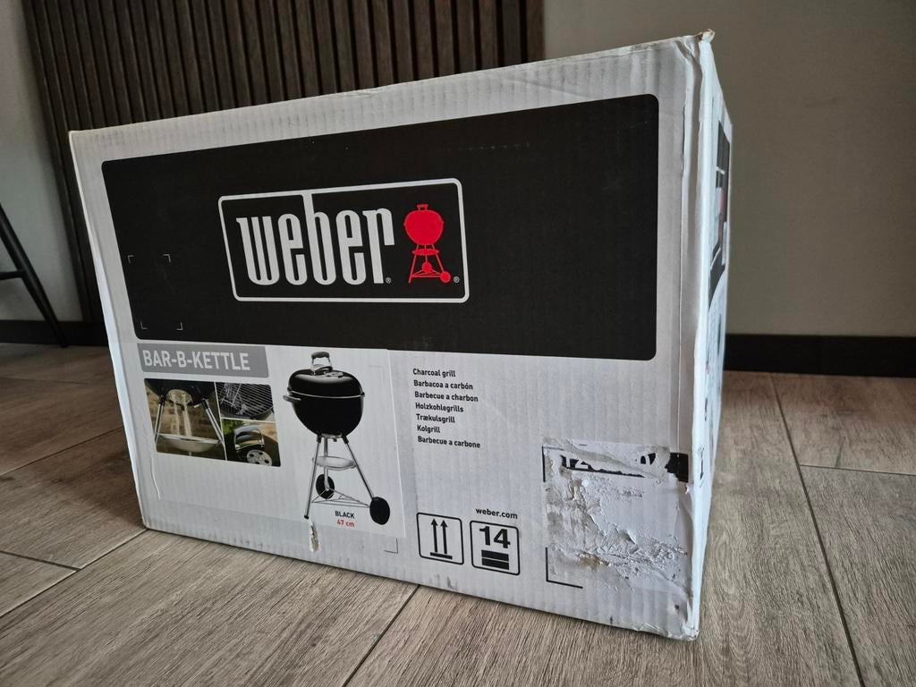 Weber Bar-B-Kettle Houtskoolbarbecue - Zwart, 47 cm, Tuin en Terras, Ophalen, Nieuw, Weber