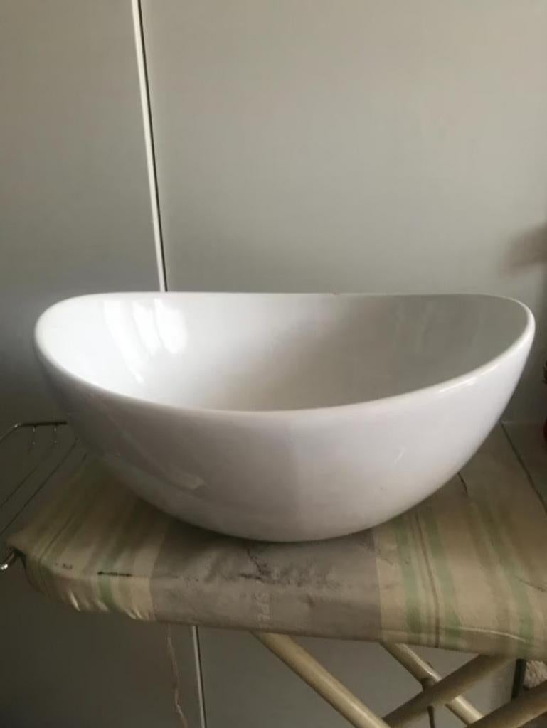 Waskom met watervalkraan, Ophalen of Verzenden, Gebruikt, Chroom, Wastafel