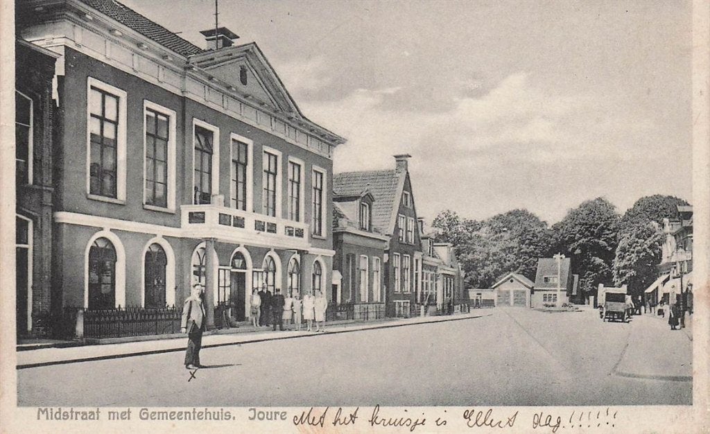 703-397-029 Midstraat met Gemeentehuis Joure, Verzenden, Voor 1920, Friesland