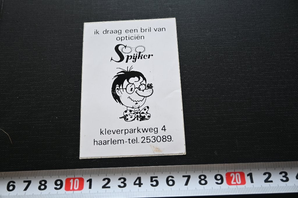 sticker haalrem ik draag een bril van opticiën SPIJKER, Ophalen of Verzenden, Zo goed als nieuw