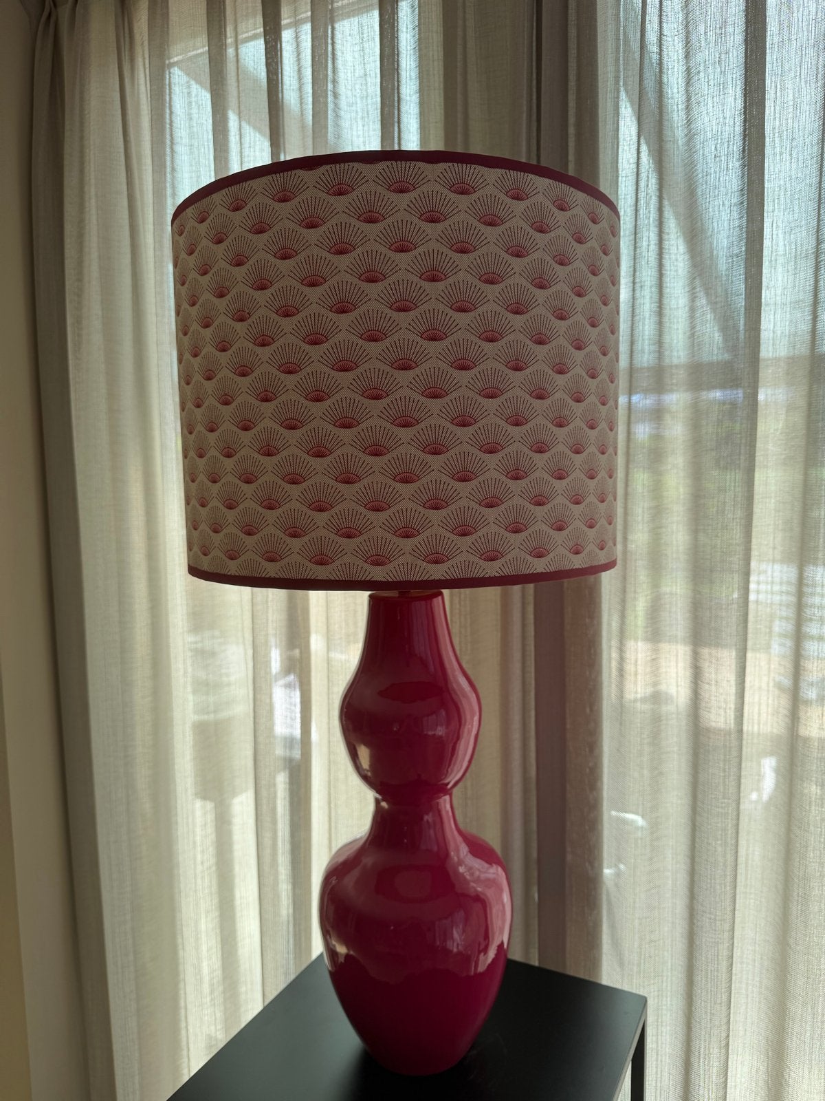 Unieke handgemaakte lampenkap 40 cm, Huis en Inrichting, Lampen | Lampenkappen, Nieuw, Tafellamp, Rond, Meerkleurig, Textiel, Ophalen of Verzenden