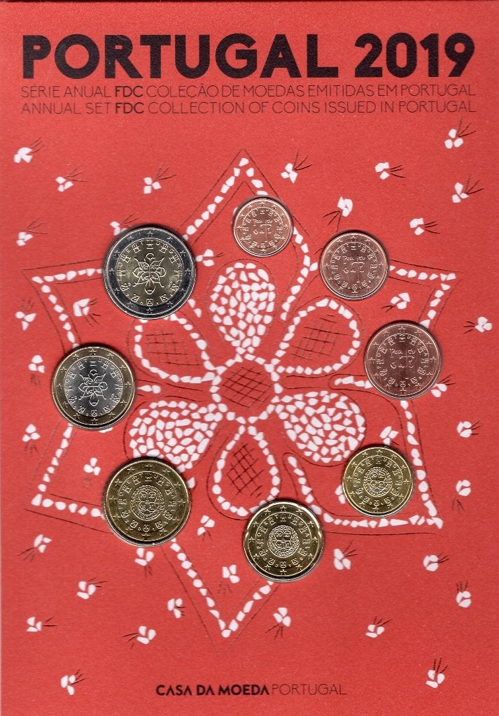BU set Portugal 2019 - 1 cent t/m 2 euro - FDC Blister, Verzenden, Portugal, Overige waardes, Setje