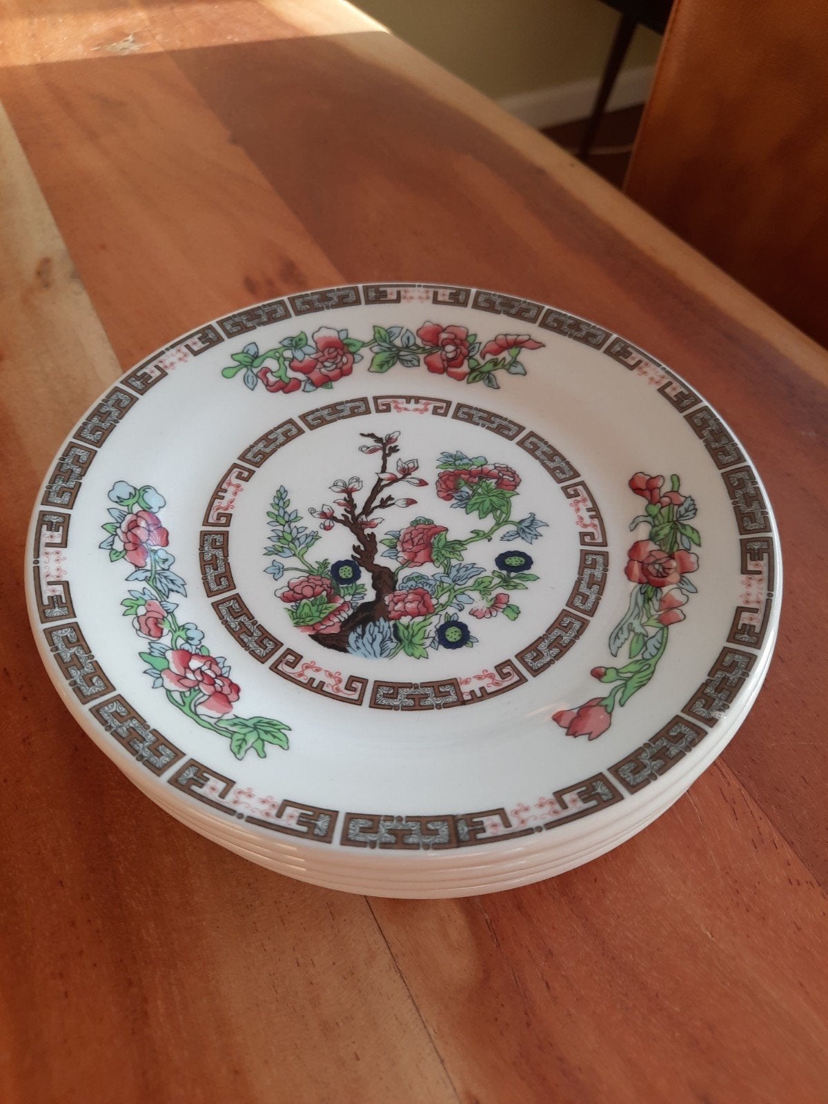 5 x chinees bordje England Dunn Bennett Indian Tree, Antiek en Kunst, Ophalen of Verzenden