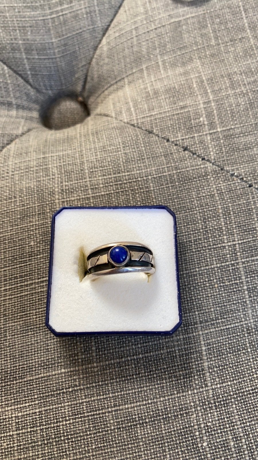 Ring zilver met lapis lazuli maat 52, Ophalen of Verzenden, 17 tot 18, Zilver, Dame