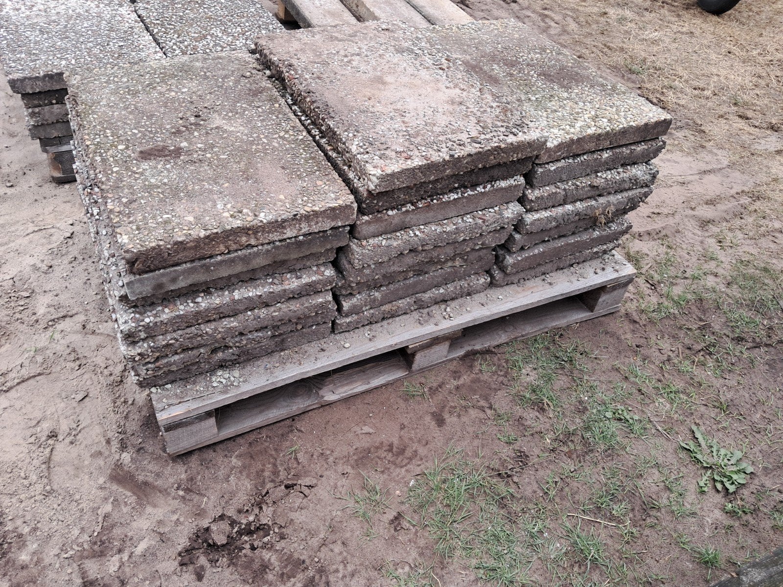 Gebruikte grindtegels 60 x 40 voor terras of pad, Ophalen, Gebruikt, 10 m² of meer, Beton