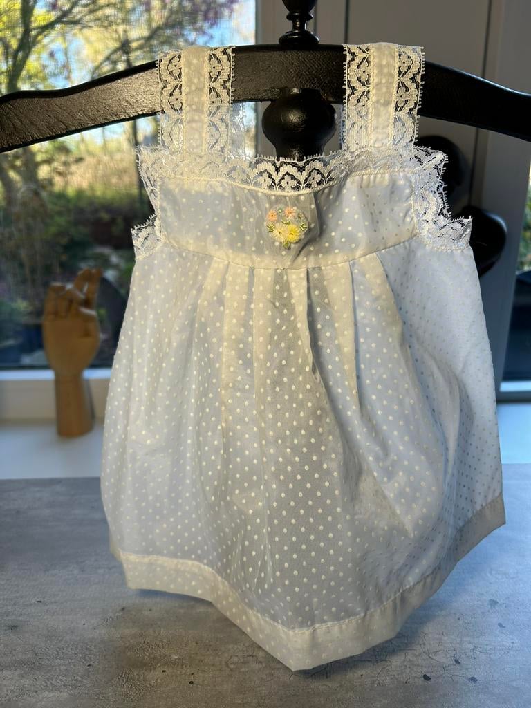Vintage Kanten poppen baby jurkje zomer, Ophalen of Verzenden, Zo goed als nieuw, X, Kleertjes