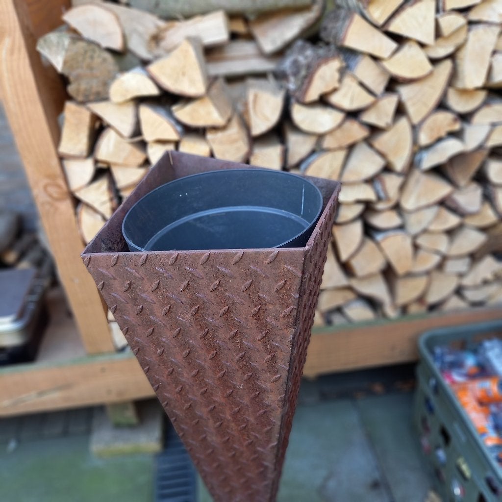 Bloempot voor buiten, Tuin en Terras, Vierkant, Metaal, Tuin, 70 cm of meer