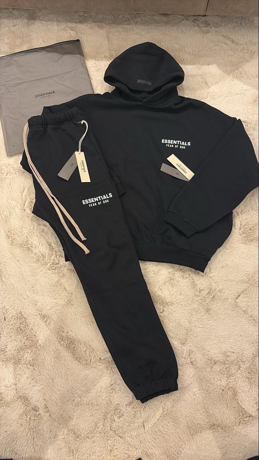 Essentials Fear Of God trainingspak - Zwart/Wit - Maat S, Ophalen of Verzenden, Nieuw