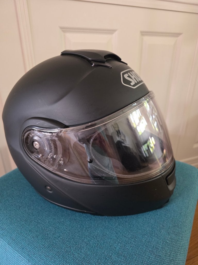 Shoei Neotec Systeemhelm Matzwart M met Bluetooth headset., Ophalen, M, Systeemhelm, Dames