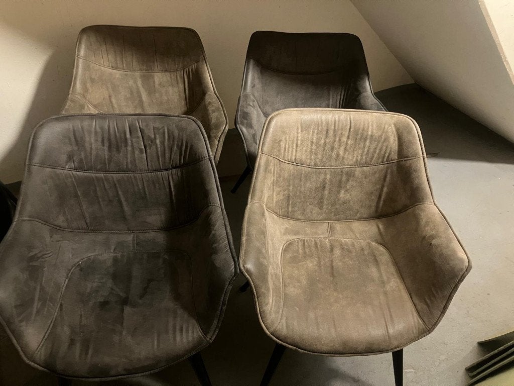 4x stoelen kuip, Huis en Inrichting, Stoelen, Ophalen, Gebruikt, Bruin, Vier