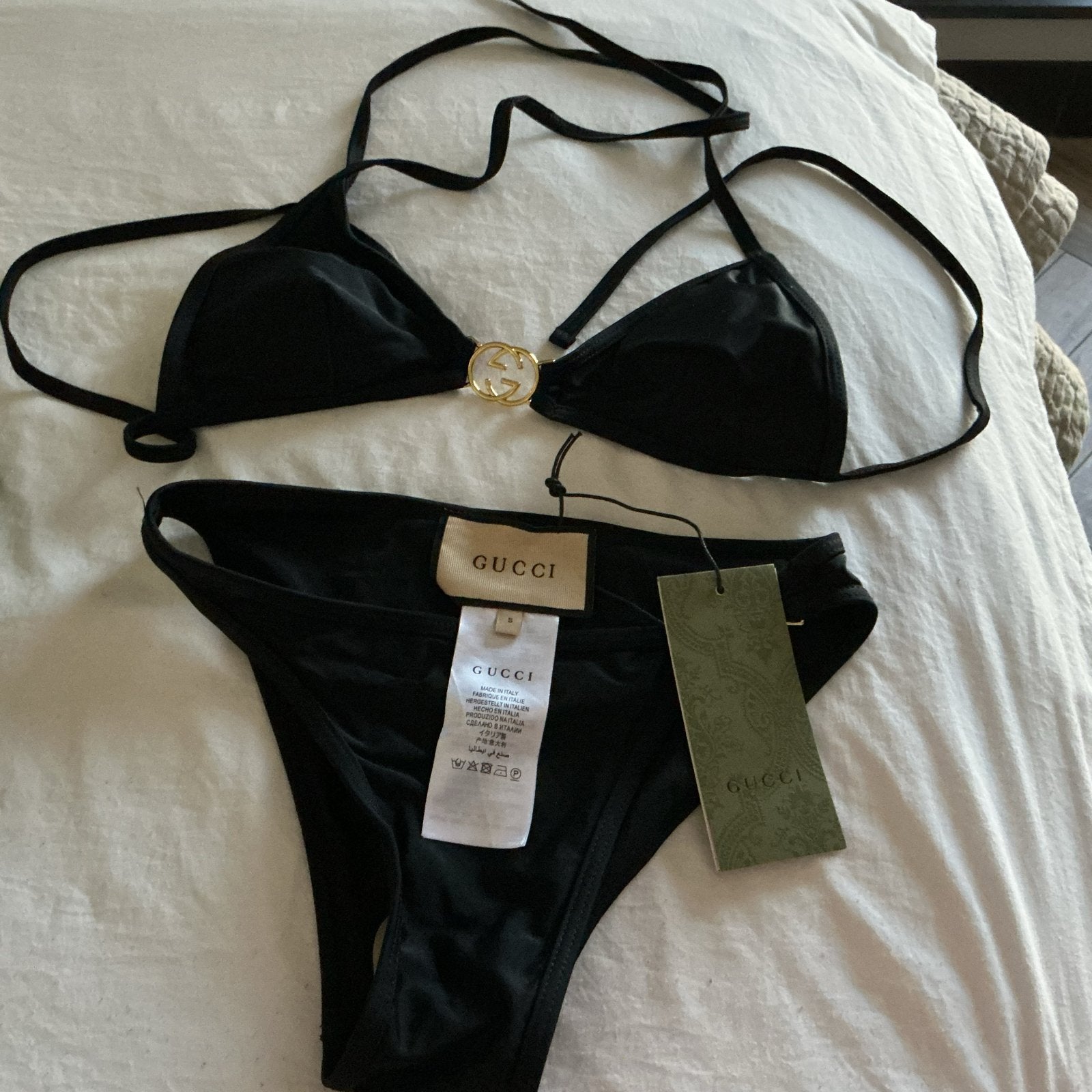 Gucci Bikini Zwart - Nieuw met labels valt als xs, Ophalen of Verzenden, Nieuw, Zwart, Bikini