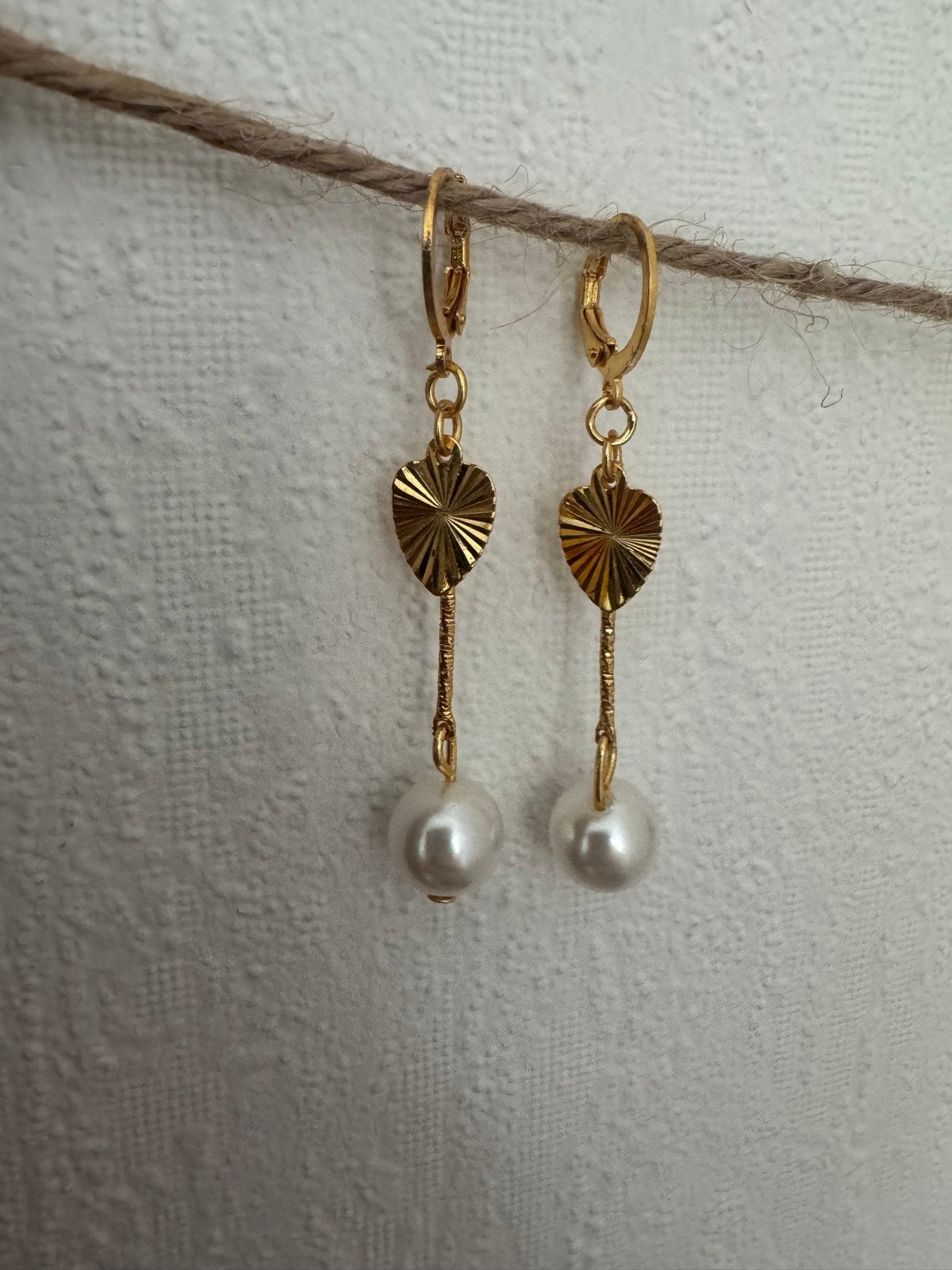 18k gold plated Oorbellen met Zoetwaterparel, Hangers, Verzenden, Nieuw, Met edelsteen