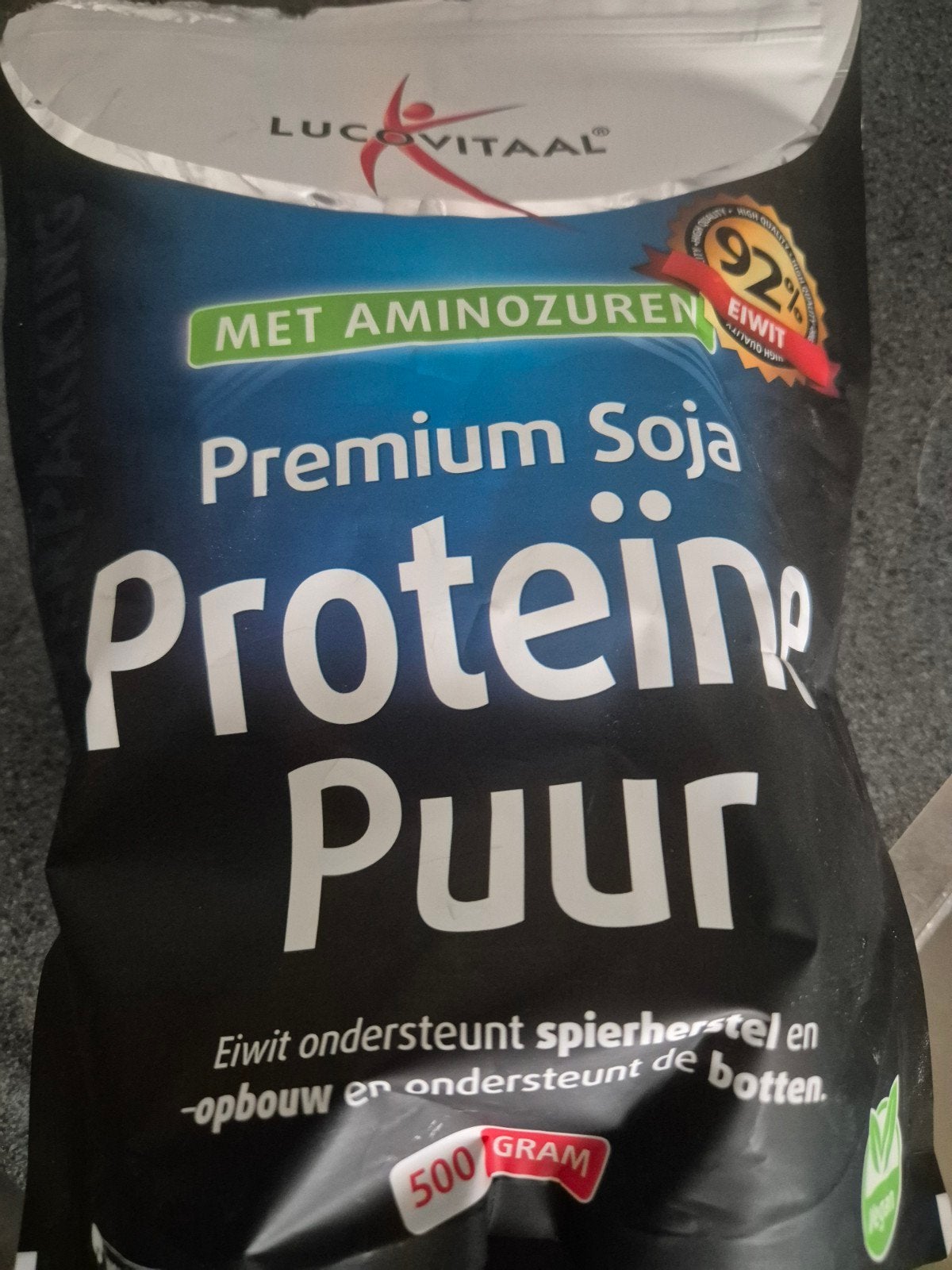 Lucovitaal Premium Soja Proteïne Puur 500 gram, Sport en Fitness, Ophalen of Verzenden, Nieuw, Poeder of Drank