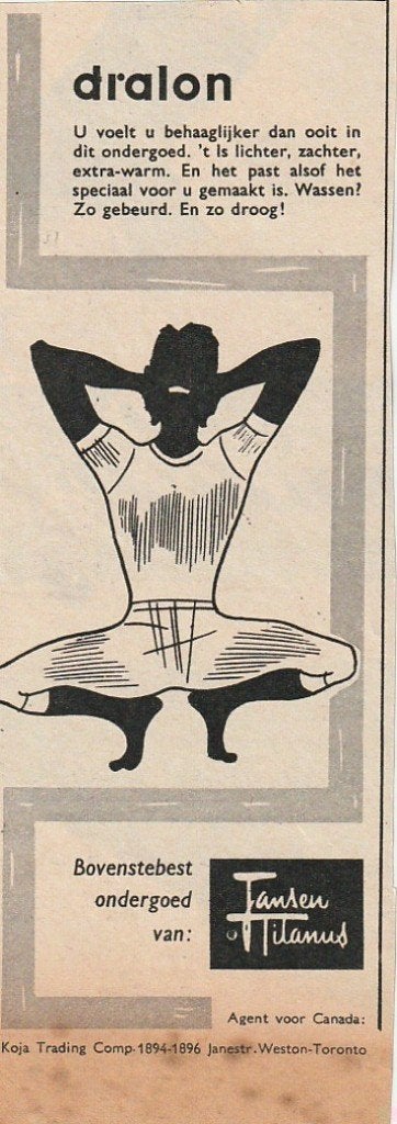 retro reclame 1960 Jansen & Tilanus heren ondergoed lang, Verzenden, Overige typen