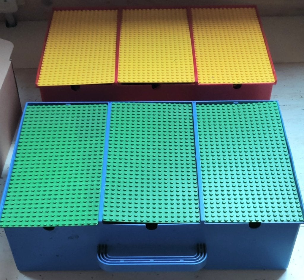 2 LEGO opberg – sorteerkoffers 1990 Vol met allerlei LEGO, Ophalen of Verzenden, Zo goed als nieuw, Losse stenen, Lego