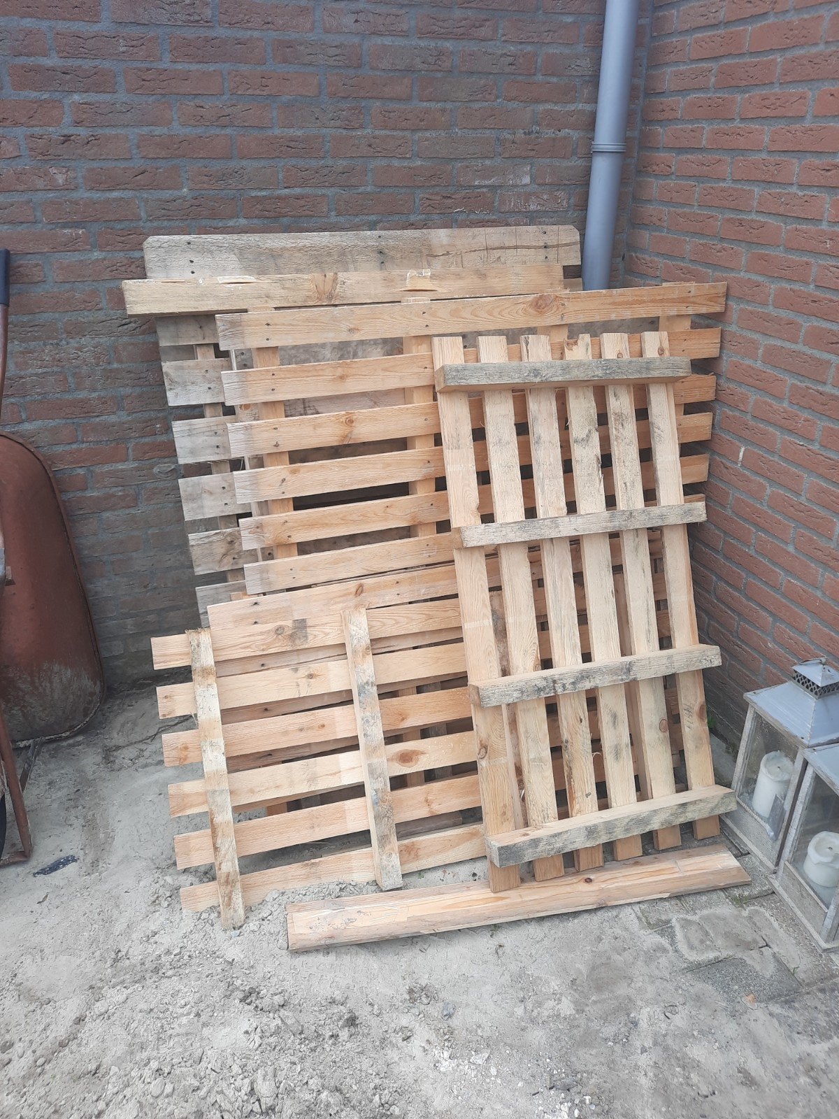 7 pallets diverse maten Gratis, Ophalen, 50 mm of meer, Pallet, Minder dan 200 cm