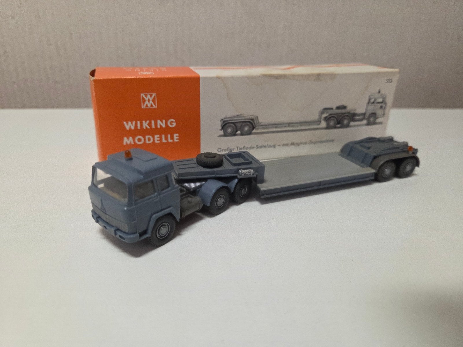 Wiking Magirus met dieplader, Hobby en Vrije tijd, Ophalen of Verzenden, Zo goed als nieuw, Bus of Vrachtwagen, Wiking