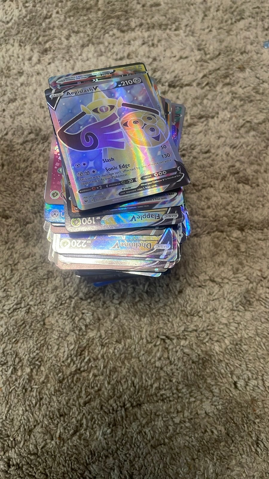 Grote partij Pokémon kaarten V, VMAX, GX, EX - Holo/Foil, Ophalen of Verzenden, Gebruikt, Meerdere kaarten, Foil