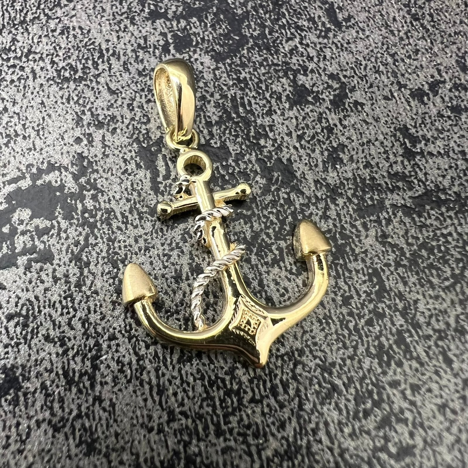 14 karaat gouden anker kettinghanger nieuw, Ophalen of Verzenden, Zo goed als nieuw, Goud, Kruis of Symbool