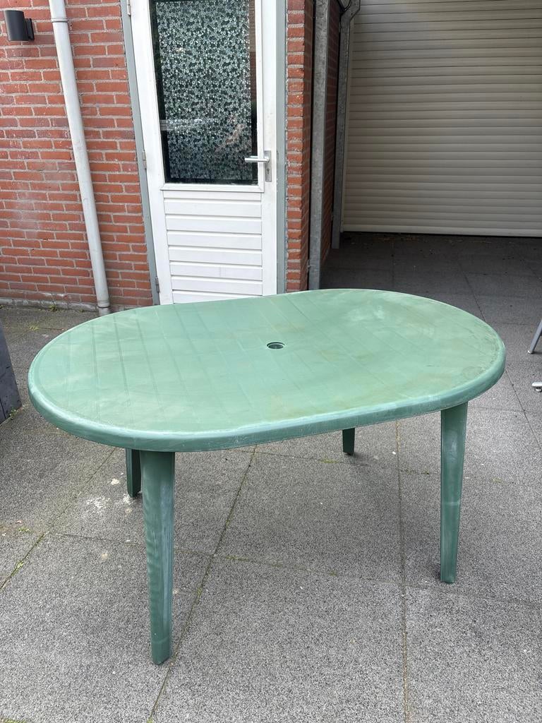 Tuintafel, Tuin en Terras, Tuintafels, Gebruikt, Ovaal, Kunststof, Ophalen